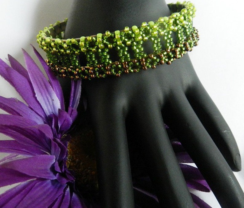 Beading Tila Pattern, Tutorial, Bangle JEEPER CREEPER image 5