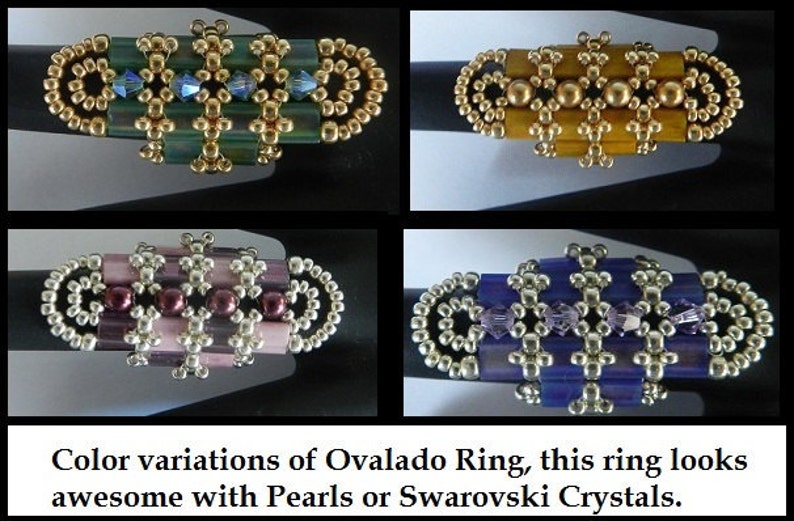 Tila Beading Pattern OVALADO Tutorial Ring