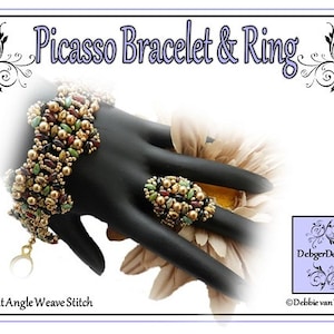 SuperDuo Beading Pattern, Tutorial, Bracelet and Ring - PICASSO
