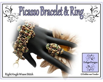 SuperDuo Beading Pattern, Tutorial, Bracelet and Ring - PICASSO