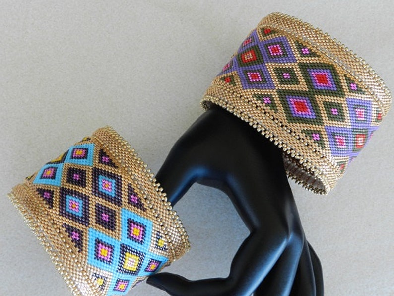 Beading Peyote Pattern, Tutorial, Bangle MAGIC CARPET Etsy