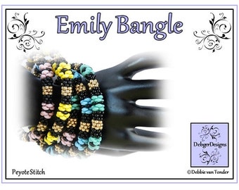 Beading Pattern, Tutorial, bangle - EMILY