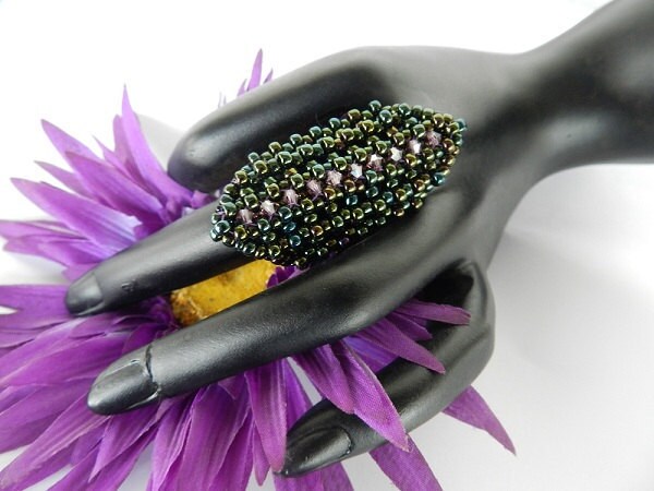 Beading Pattern, Tutorial, Ring - POLYGON - Etsy