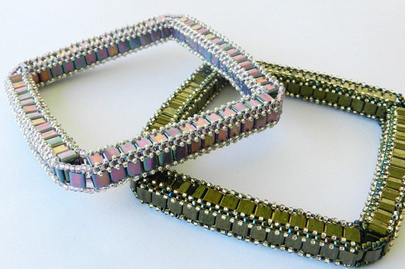 Beading Tila Pattern, Tutorial, Bangle BELLA image 3