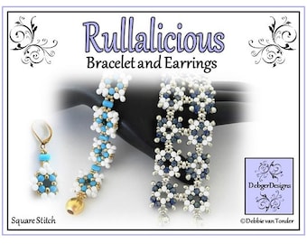 Beading Pattern, Tutorial, Bracelet and Earrings - RULLALICIOUS