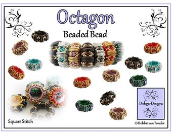 Beading Pattern, Tutorial, Beaded Bead - OCTAGON