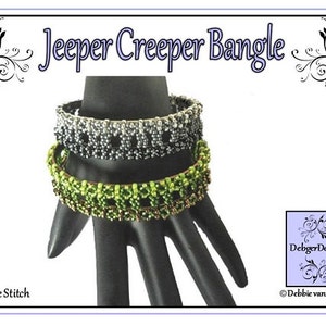 Beading Tila Pattern, Tutorial, Bangle JEEPER CREEPER image 1