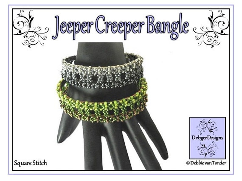 Beading Tila Pattern, Tutorial, Bangle JEEPER CREEPER image 1