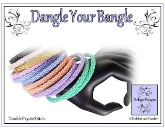 Beading Pattern, Tutorial, (Double Peyote), Bangle - DANGLE YOUR BANGLE