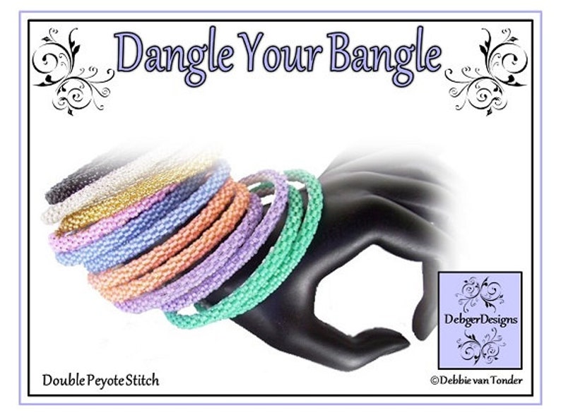 Beading Pattern, Tutorial, Double Peyote, Bangle DANGLE YOUR BANGLE image 1