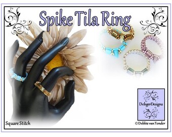 Beading Pattern, Tutorial, Ring - SPIKE TILA