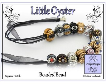 Beading Pattern, Tutorial, Beaded Bead - LITTLE OYSTER