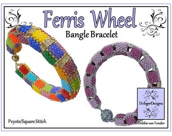 Beading Pattern, Tutoria, Bangle Bracelet - FERRIS WHEEL