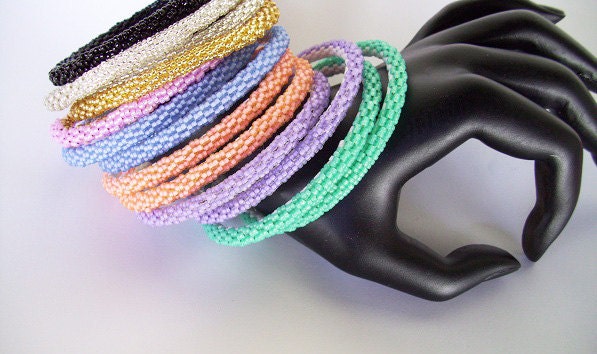 Tutoriel, Motif perlage (peyote double), Bracelet jonc - DANGLE YOUR BANGLE