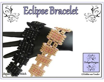 Beading Pattern, Tutorial, Tila bracelet - ECLIPSE
