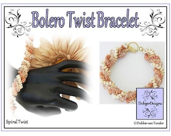 Twin Beads Beading Pattern, Tutorial, Bracelet - BOLERO