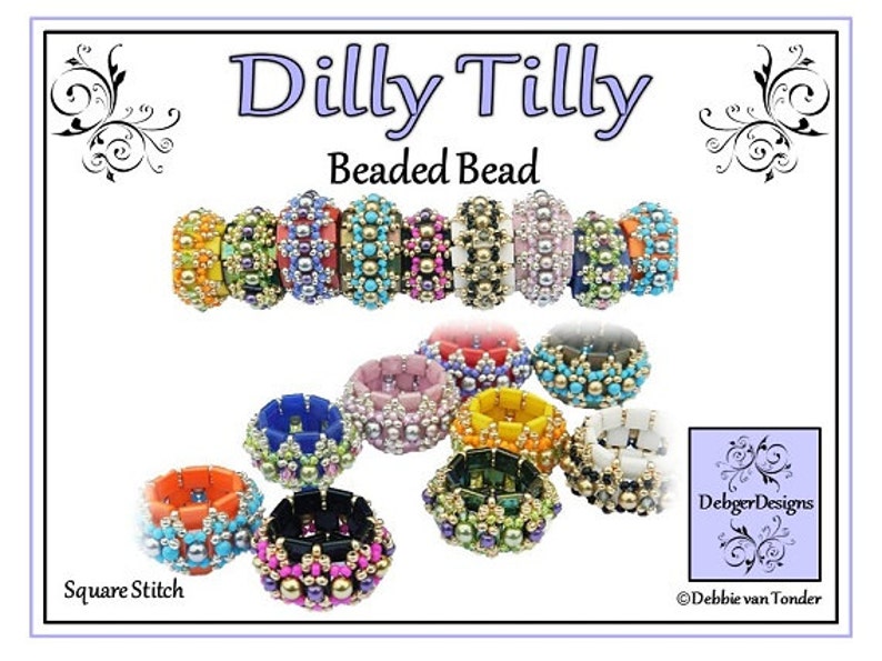 Beading Pattern, Tila Tutorial, Beaded Bead DILLY TILLY image 1