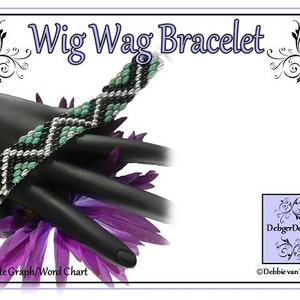 Beading Pattern, Tutorial, Bracelet - WIG WAG