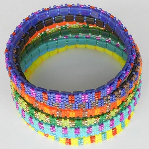 Beading Pattern, Tutorial, Tila beads, Bangle CANDY image 4