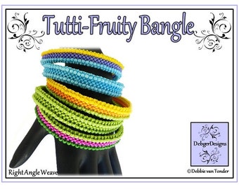 Beading Pattern, Tutorial, Bangle - TUTTI FRUITY