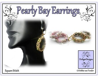 Beading Pattern, Tutorial, Earrings - PEARLY BAY