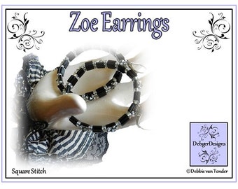 Tila Beading Pattern, Tutorial, Earrings - ZOE
