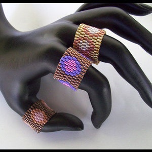 Beading Pattern, Tutorial, Double Peyote,Ring DOTS and SPOTS image 3