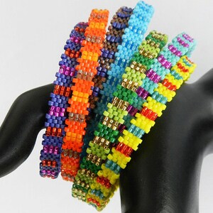 Beading Pattern, Tutorial, Tila beads, Bangle CANDY image 3