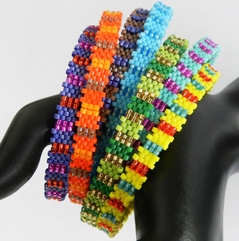 Beading Pattern, Tutorial, Tila Beads, Bangle CANDY Etsy