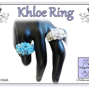 Beading Pattern, Tutorial, Ring - KHLOE