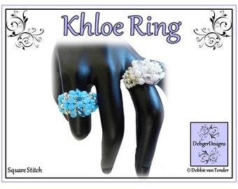 Beading Pattern, Tutorial, Ring - KHLOE