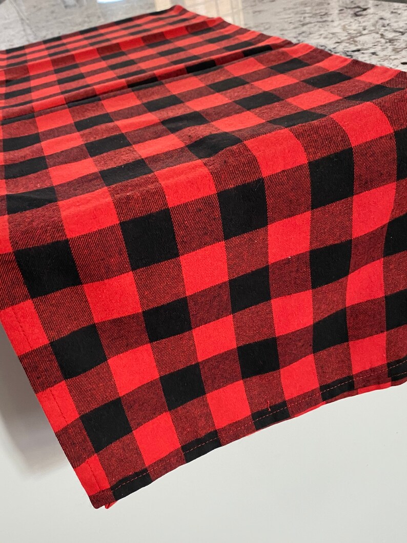 Buffalo Check Table Runner, Buffalo Check, Christmas Table Runners, Table Linens, Christmas Table, Christmas Linens, Table Runners, Plaid image 2