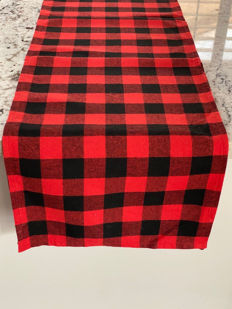 Buffalo Check Table Runner, Buffalo Check, Christmas Table Runners, Table Linens, Christmas Table, Christmas Linens, Table Runners, Plaid image 3