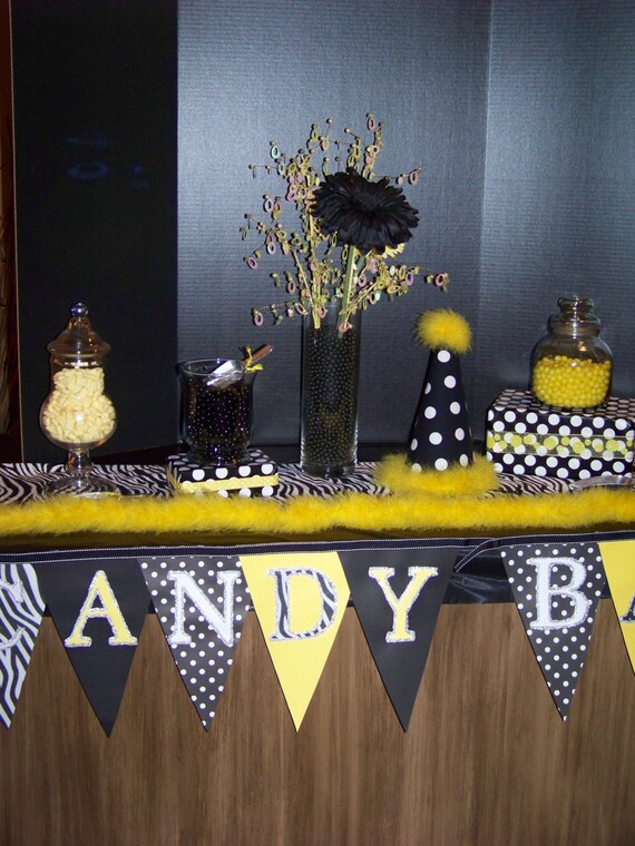 Candy Banner, Candy Bar, Party Banner, Candy Buffet, Birthday Banner, Custom Banners, Birthday Party Banner, Polka Dots Party, Il_570xn