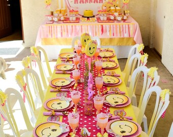 Pink Polka Dots Table Runner, Emoji Party, Table Runners, Table Decor, Emoji Table, Polka Dots