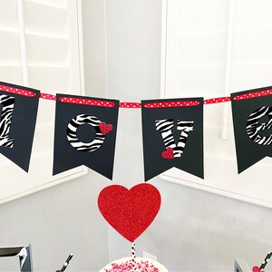 LOVE banner, Wedding banner, Love garland, Love Bunting, Valentines Day banner, Ready to Ship, Zebra Banner, Love Party Banner, Bridal image 2