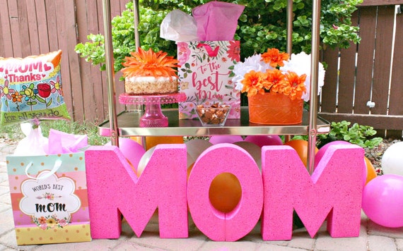Happy Birthday Mom, Bar Cart Decor, Foam letters, Styrofoam, Mimosas, Bar Cart, Foam Decor, Styrofoam Decor, Foam Props, Mimosas Bar, Mom, Il_570xn