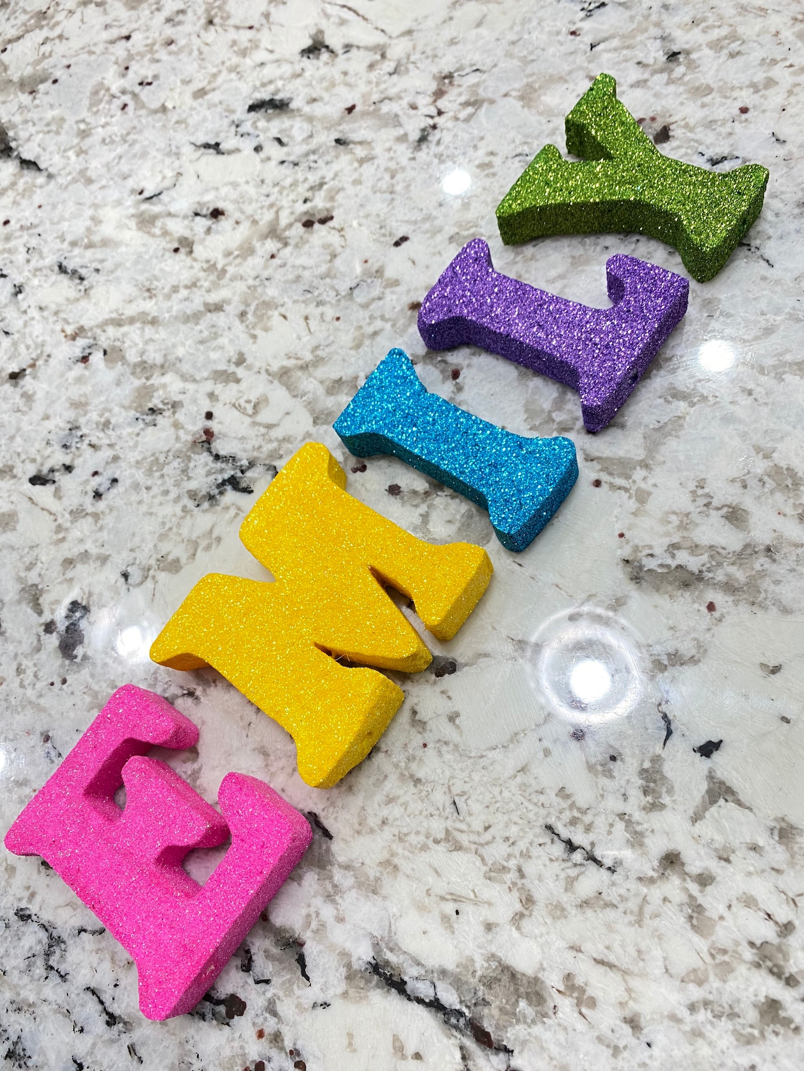 Glittery Letters Styrofoam Letters Letters Personalization Etsy
