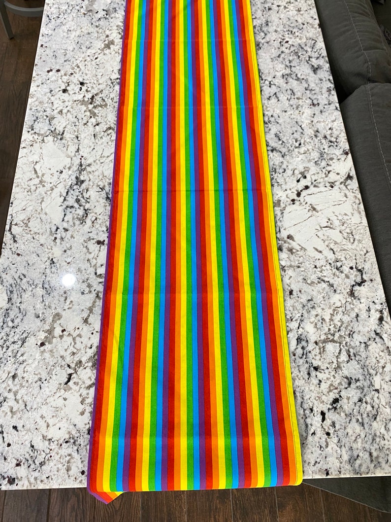 Rainbow Party, Rainbow Table Runner, Rainbow Props, Table Linens, Table Runners, Rainbow Pride, Table Decor, Carnival, Candyland, Rainbow image 3