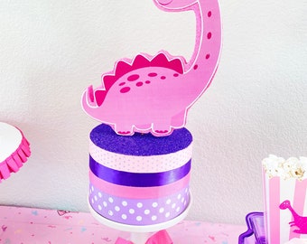 Dinosaur Centerpiece, Pink Dinosaur, Dinosaur Party, Pink Dino, Dinosaurs, Centerpieces, Girly Dinosaur, 1st Birthday, Pink Centerpieces