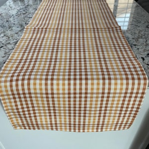 Coureur de table dautomne, linge de maison Gingham, chemins de table, table dautomne, décor dautomne, linge de table, tissu Gingham, petite citrouille, décor de table, automne image 7