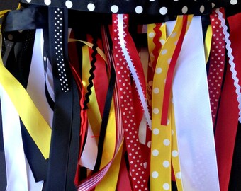 Firetruck Party, Party Garland, Table Decorations, Lady Bug Party, Ribbon Garland, Bumble Bee, Sweet Shoppe Party, Ribbons