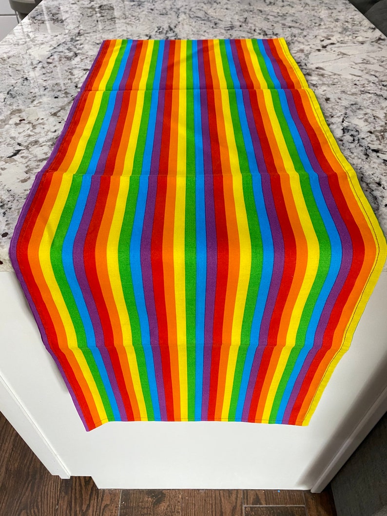 Rainbow Party, Rainbow Table Runner, Rainbow Props, Table Linens, Table Runners, Rainbow Pride, Table Decor, Carnival, Candyland, Rainbow image 5