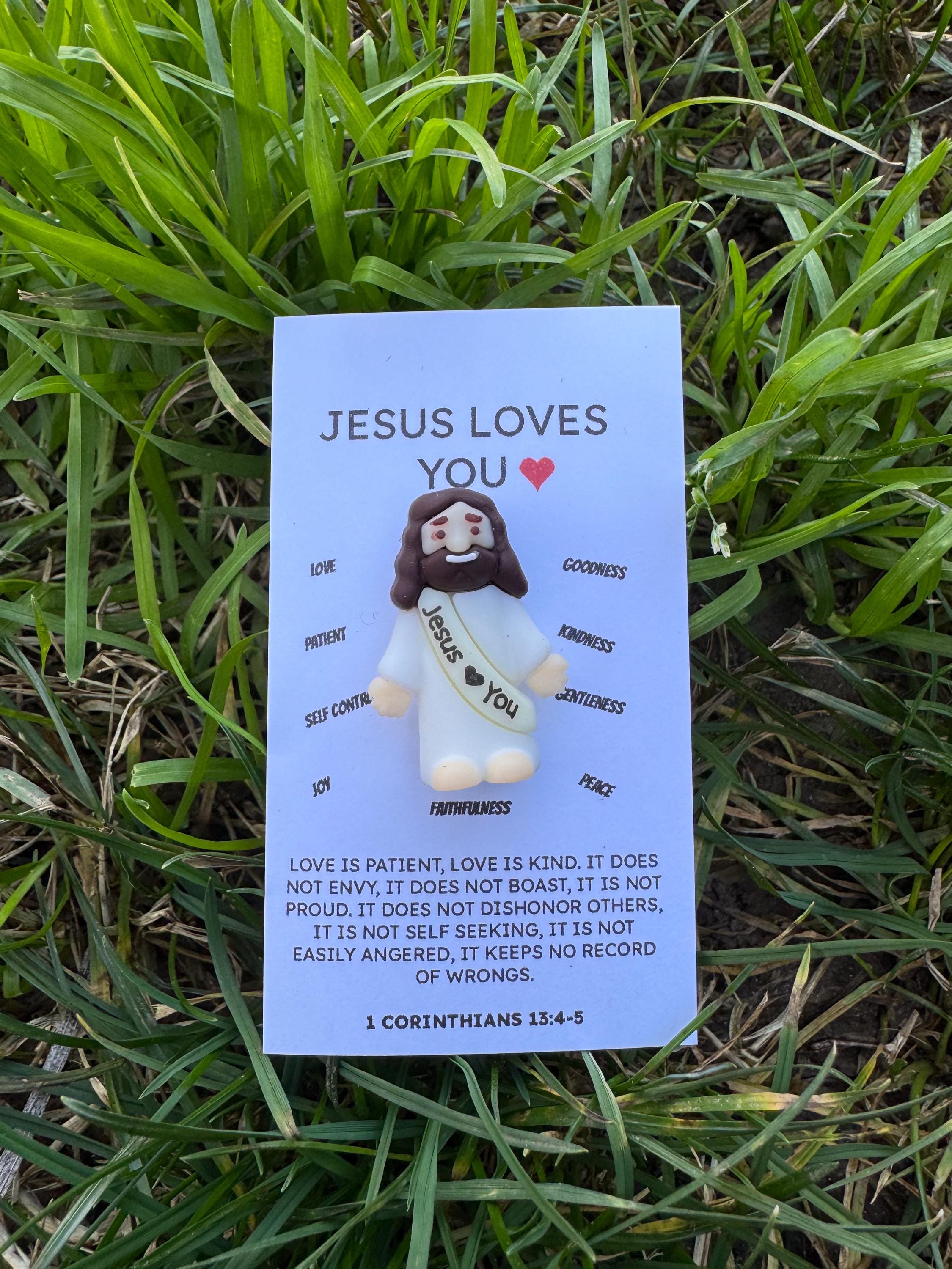 Gift Unisex Mini Jesus Loves You Figure Christian Office Gift Religious ...