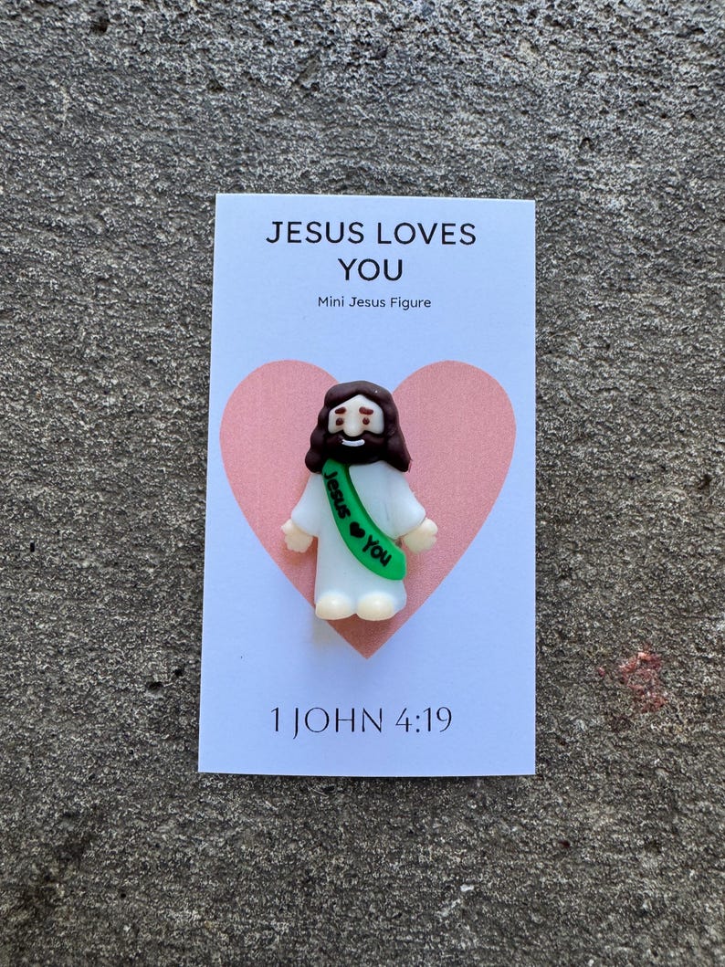 Gift Unisex Mini Jesus Loves You Figure Christian Office Gift Religious ...