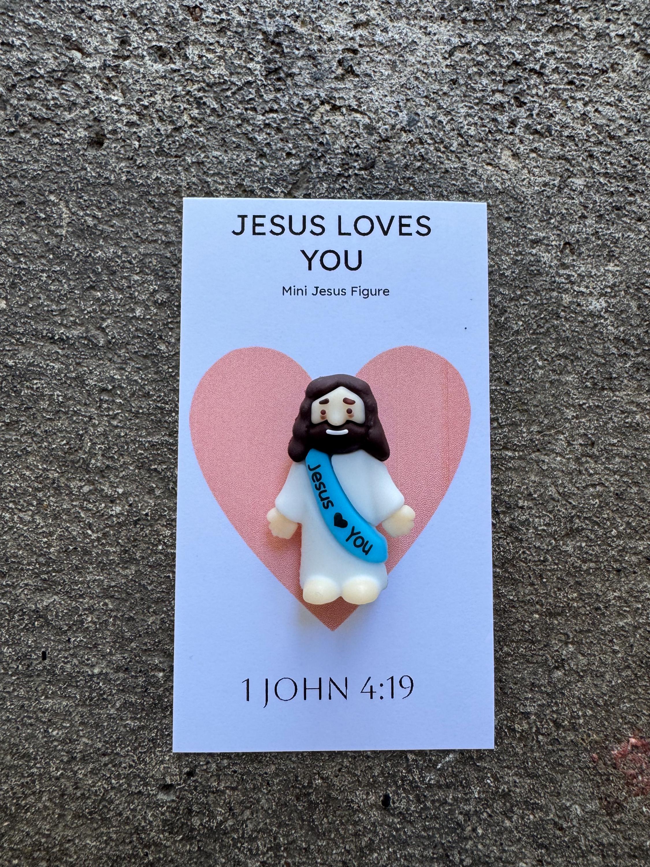 Gift Unisex Mini Jesus Loves You Figure Christian Office Gift Religious ...