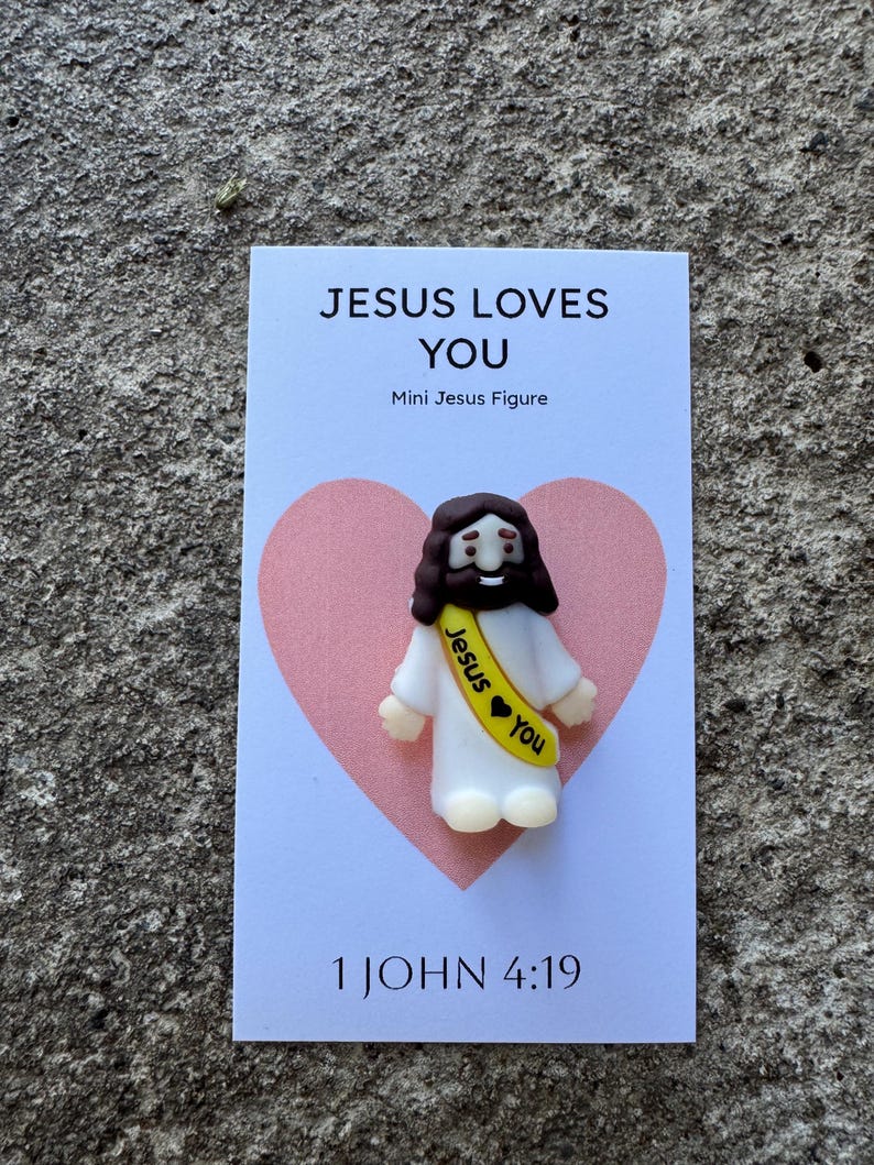 Gift Unisex Mini Jesus Loves You Figure Christian Office Gift Religious ...