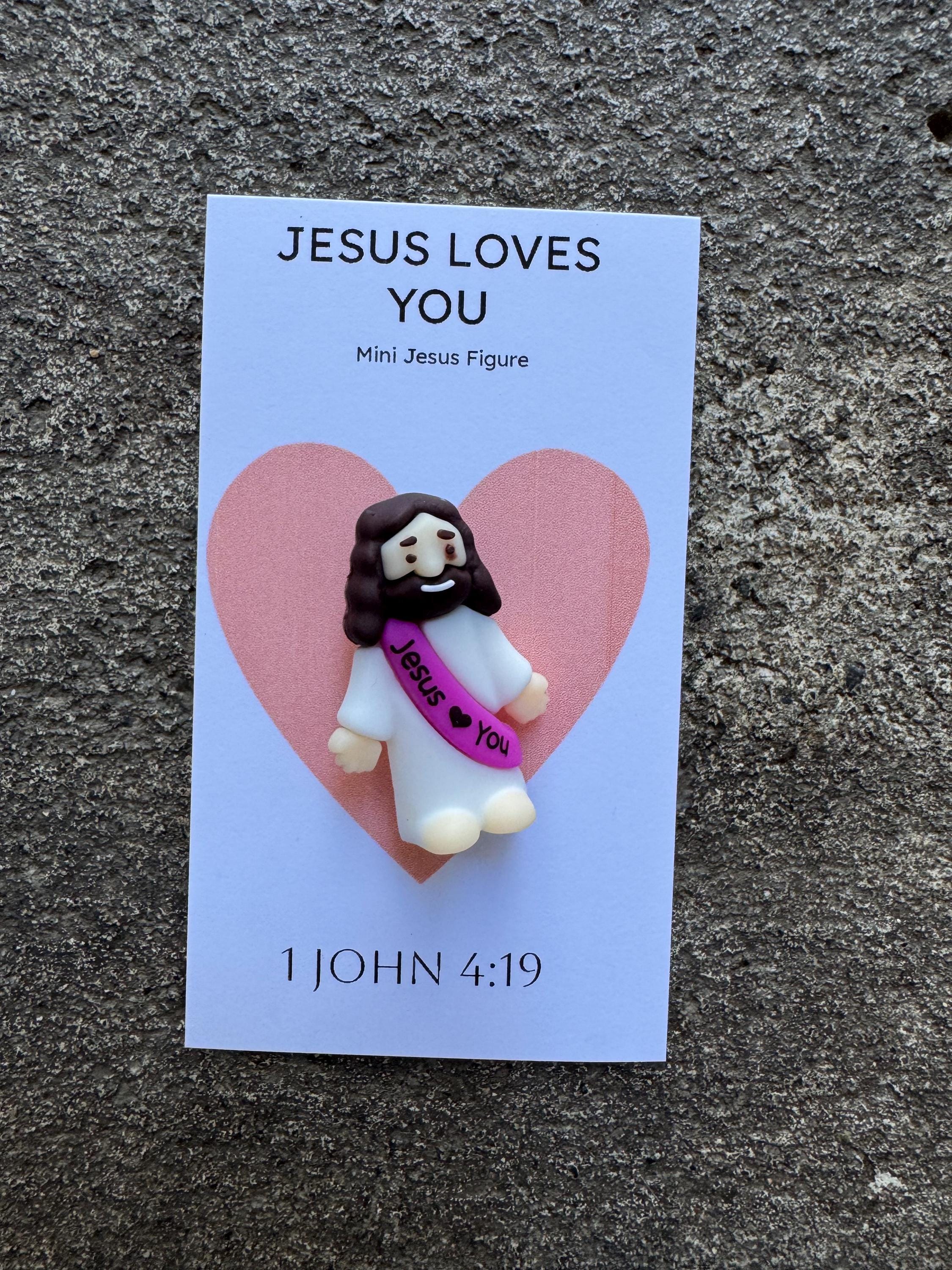 Gift Unisex Mini Jesus Loves You Figure Christian Office Gift Religious ...
