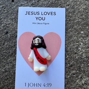 Gift Unisex Mini Jesus Loves You Figure Christian Office Gift Religious ...