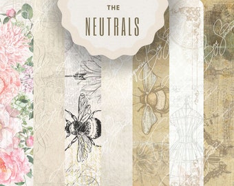 The Neutrals Volume 1 Junk Journal Vintage Pages